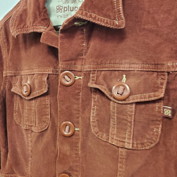 Plugg Womens Y2K Corduroy Fall Vibes Jacket Size S Red Gilmore‎ Girls Layers - Picture 3 of 10